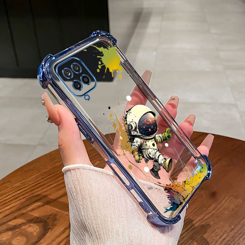 กันกระแทกcase สําหรับ Samsung A12 M12 A22 M22 เคสโทรศัพท์ TPU รูปแบบนักบินอวกาศใหม่ 2025 high-end ราคาถูกโปร่งใสนิ่ม