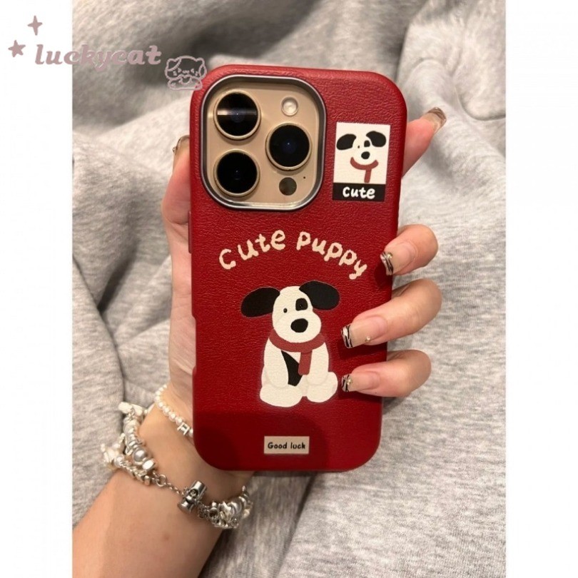 Iphone 16 15 14 13 12 11 Pro Max X Xr Xs Max 7 8 Plus SE2020 เคสโทรศัพท์น่ารัก Spotted Dog Soft ฝาหลังหนัง
