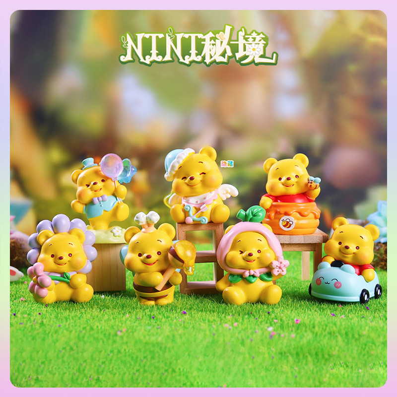 วินนี่เดอะพูห์ลับเรียล์มตาบอดกล่องรูปของเล่นตกแต่งโต๊ะหมีน่ารักตุ๊กตาตาบอดกล่องครบชุดเครื่องประดับรุ่นของขวัญวันเกิด