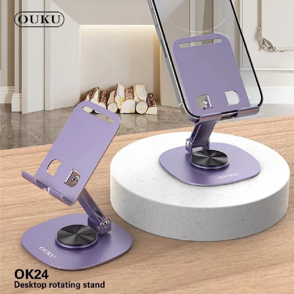 OUKU OK24 เเท่นวางมือถือ หมุนได้ 360 องศา ปรับระดับได้ พับได้ ขาตั้งมือถือ แข็งแรง phone stand ok - รูปที่ 6