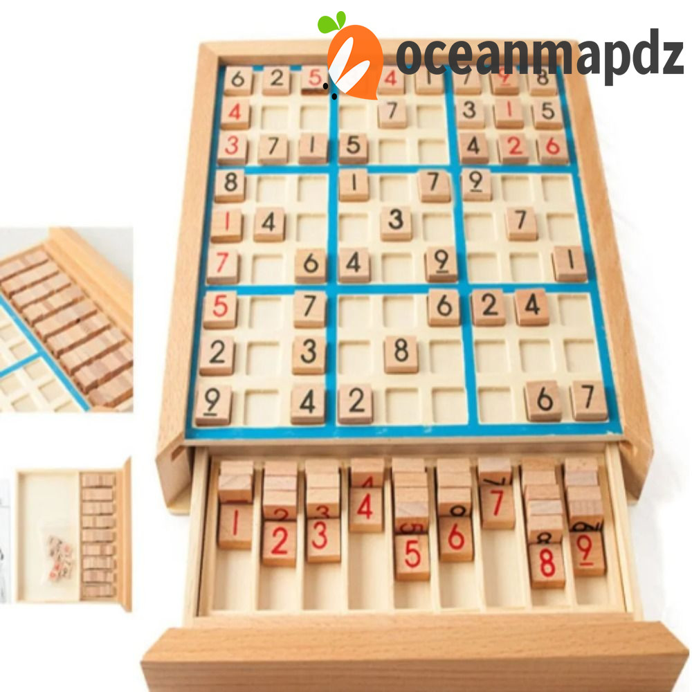 Oceanmapdz Sudoku Crosswords ของเล่น, Sudoku การศึกษาหมากรุก, ของเล่นปริศนาคณิตศาสตร์ตารางเกมสากล Montessori หมายเลข Place เกมเด็กของขวัญ
