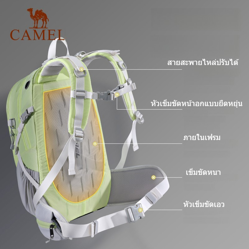 CAMEL CROWN 35L กระเป๋าปีนเขาน้ําหนักเบากันน้ําแบบมืออาชีพกลางแจ้ง, กระเป๋าเป้สะพายหลังเดินป่า