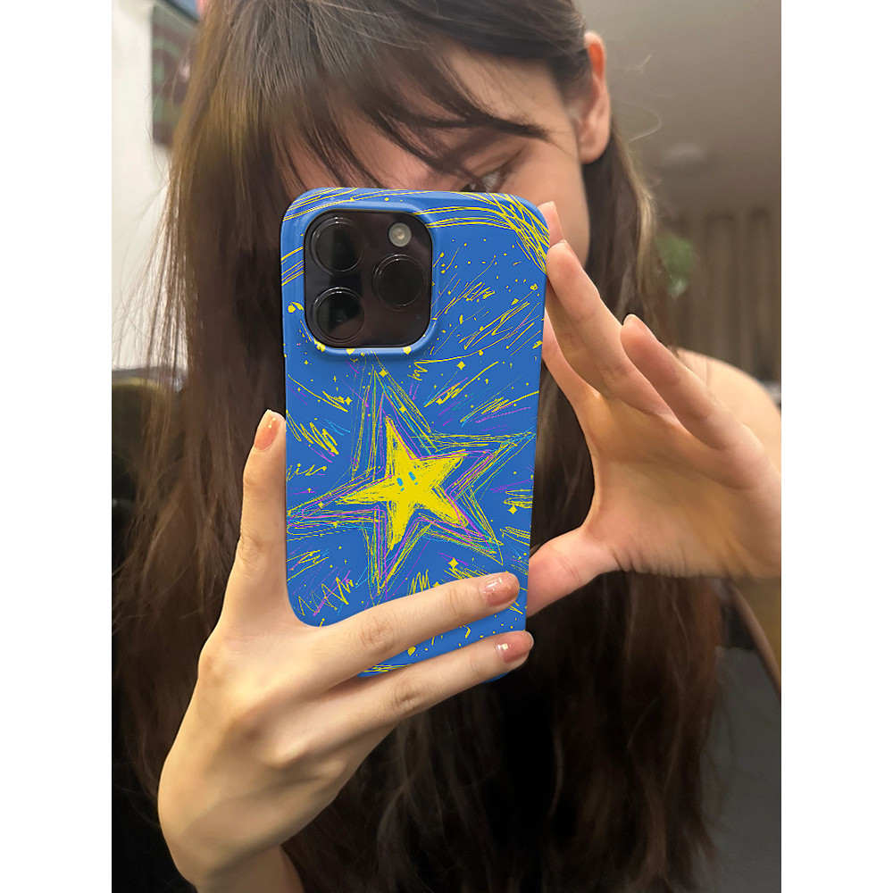 เคสโทรศัพท์ลายกราฟฟิตี้ลายดาวปรารถนาสำหรับ iPhone 15 Pro Max 16 Plus แพ็คครึ่ง 12 Pro Max XS Max แบบไม่มีกรอบ 14 Plus 15 Pro เคสแข็ง 16 Pro Max กันกระแทก 13 Pro Max เคสซิลิโคนป้องกัน 7/8 11 XS 14 - รูปที่ 3