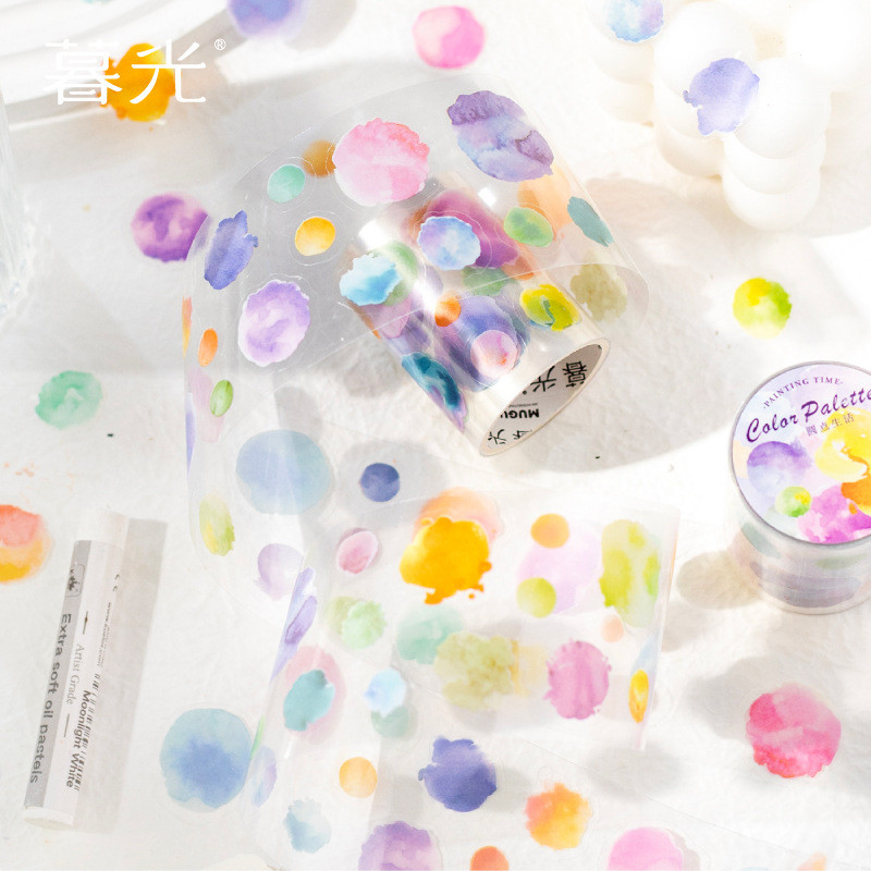 สี Palette Series PET Washi เทปสําหรับ Journaling Scrapbooking Crafting ตัดและใช้เป็นสติกเกอร์โฮโลแกรมของคุณ Junk Journals Planners
