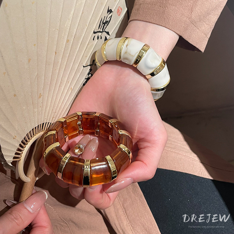 [เดรย์]เรนเดอร์สร้อยข้อมือเชือกยางยืดอะคริลิที่เรียบง่ายสร้อยข้อมืออารมณ์จดหมายความรู้สึกอาวุโสเครื่องประดับย้อนยุค