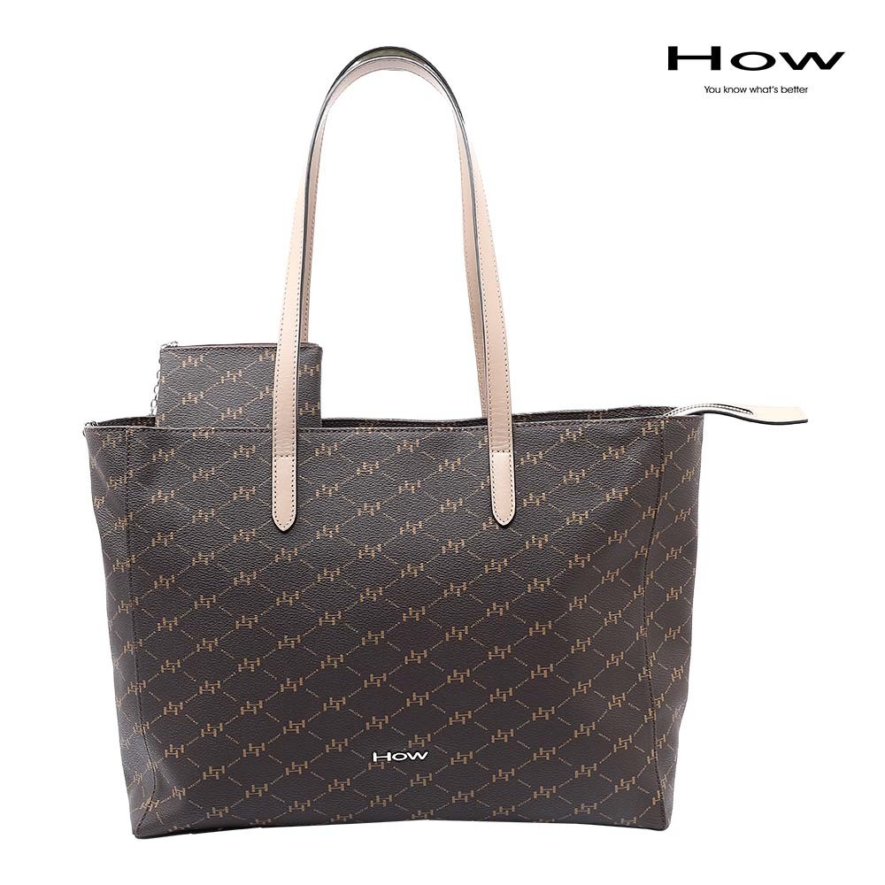 How กระเป๋าสะพายข้าง ทรง Tote bag รุ่น HHH0628 - สายสีน้ำตาล