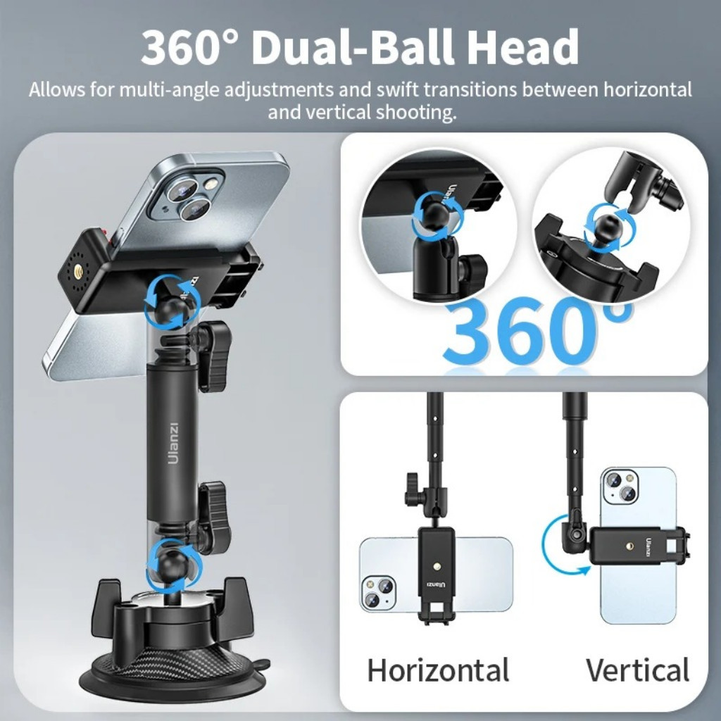 Ulanzi ZJ01 ขาจับกล้อง แม่เหล็ก ดูดติดกระจก รถยนต์ มือถือ Gopro กล้อง DSLR แข็งแรงทนทาน