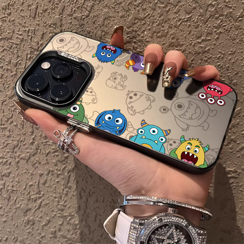 COD เคส IPhone 11 12 13 14 15 16 Pro MAX 14 15 16 Plus XR SE2 XSmax X 7PLUS เคสโทรศัพท์ลายการ์ตูนสัตว์ประหลาดสีสันสดใส