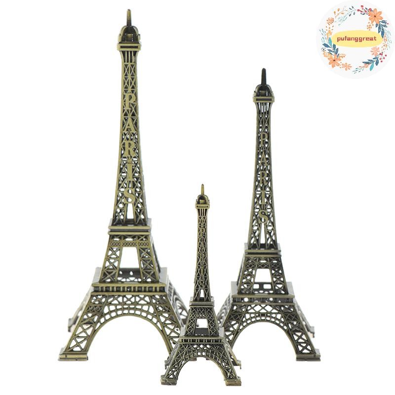 Pufanggreat Mini Paris หอไอเฟลโมเดลโต๊ะทํางานรูปปั้นงานฝีมือของที่ระลึกโลหะผสม ไทย