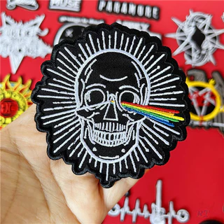 ☸ แพทช์เหล็กบนศิลปะวงร็อค ☸ 1 ชิ้น Punk Skull DIY เย็บบนเหล็กบนป้ายแพทช์