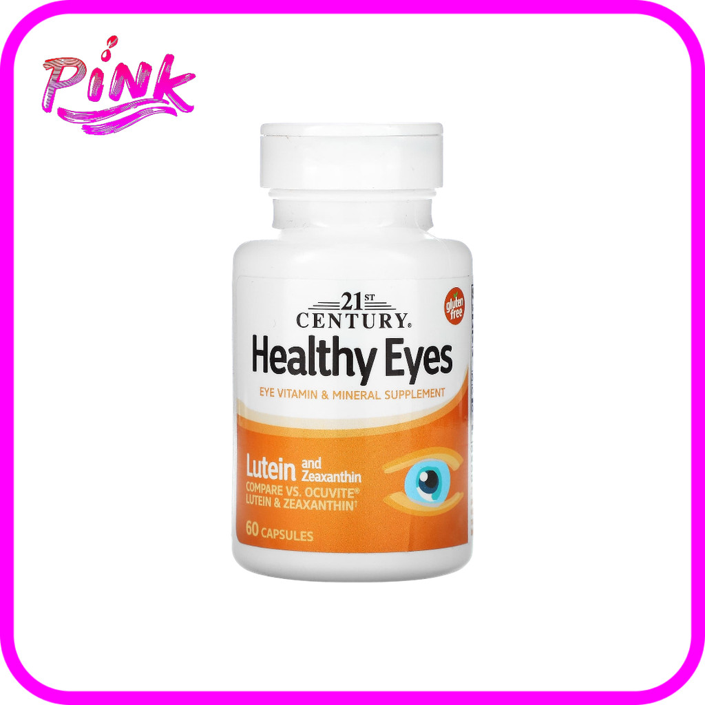 📢พร้อมส่ง 🔔 21st Century, Healthy Eyes, Lutein & Zeaxanthin, 60 Capsules ( ขวดสีเหลื่องอมส้ม )