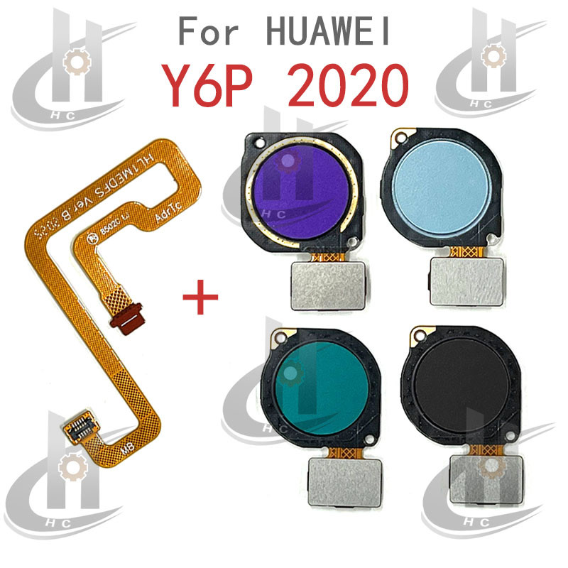 เครื่องสแกนลายนิ้วมือ Touch ID เชื่อมต่อเมนบอร์ดปุ่มบ้าน Flex Cable สําหรับ Huawei Y6P 2020