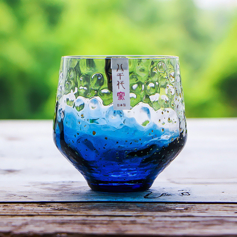 ญี่ปุ่น Yachiyo Cellar Gold ฟอยล์คริสตัล Starry Sky แก้ววิสกี้สาเกญี่ปุ่นสไตล์ดาว