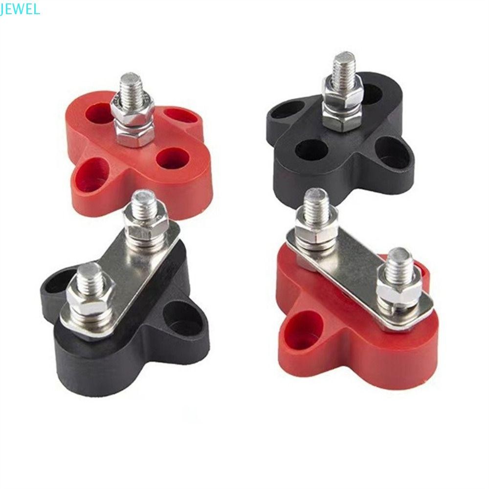 JEWEL เทอร์มินอลบล็อก Studs, Heavy Duty 12 V/24 V Power Distribution Studs, Auto Car Marine Insulated Positive & Negative M8 Junction Block Bus Bar Boat