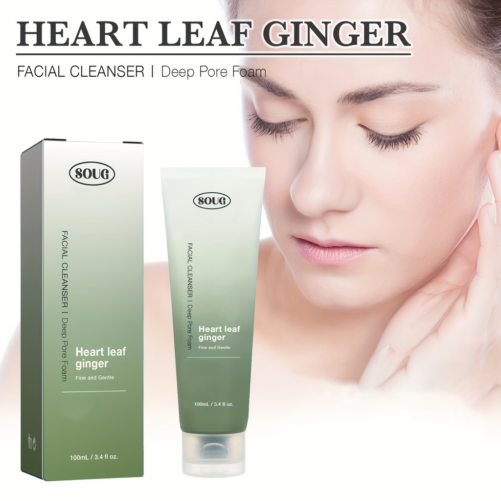 2 ชิ้น Green Cleanser, 100ml*3.4fl.oz Moisturizing Foaming Cleanser โฟมเข้มข้น ทําความสะอาดล้ําลึก ม