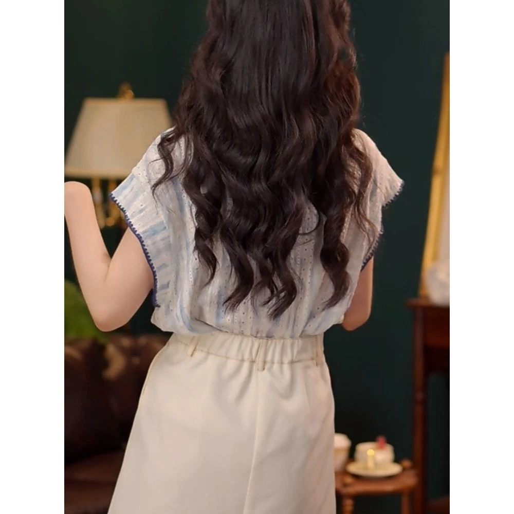 เสื้อแขนสั้นลายดอกไม้ สไตล์เกาหลี สำหรับสุภาพสตรี ไซส์ S-XL thumbnail 10