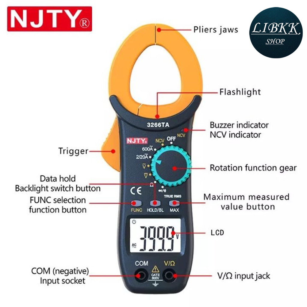 3266TD กระเป๋า universal digital clamp meter, มัลติมิเตอร์, แอมป์มิเตอร์, วัดความจุ, อุณหภูมิและความ