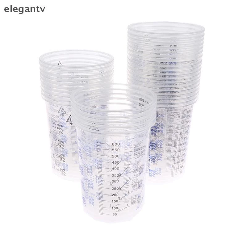 EGN Professional สีผสมถ้วย 6100ml 10/50pcs พลาสติก Calibration หม้อสําหรับ Auto Body Shop และ House Renovation N