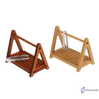 YosunLan] 1 ชุด 1:12 Dollhouse Miniature ชั้นวางขนมปังชั้นวา…