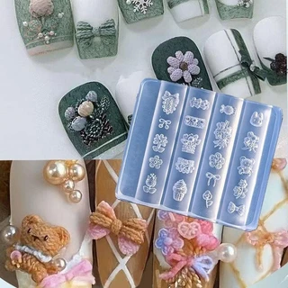 [maybeauty] แม่พิมพ์เล็บซิลิโคนผลไม้ 3 มิติดอกไม้หวานกลีบดอกไม้นางฟ้าเล็บแม่แบบ DIY ตกแต่งเล็บแม่แบบสําหรับ Charms {TH}