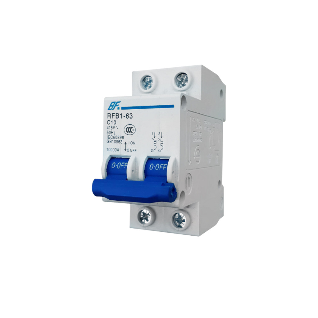 BFเซอร์กิตเบรกเกอร์ รุ่น RFB1-63|2P - 10A, 16A, 20A, 50A, 63A |เบรกเกอร์กระแสสลับ AC Miniature Circu