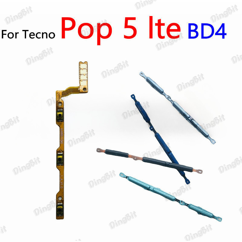 สําหรับ Tecno POP 5 Lte BD4 BD4i BD4A ปุ่มปรับระดับเสียงด้านข้างปุ่มเปิดปิดสวิทช์ Key Flex สายอะไหล่