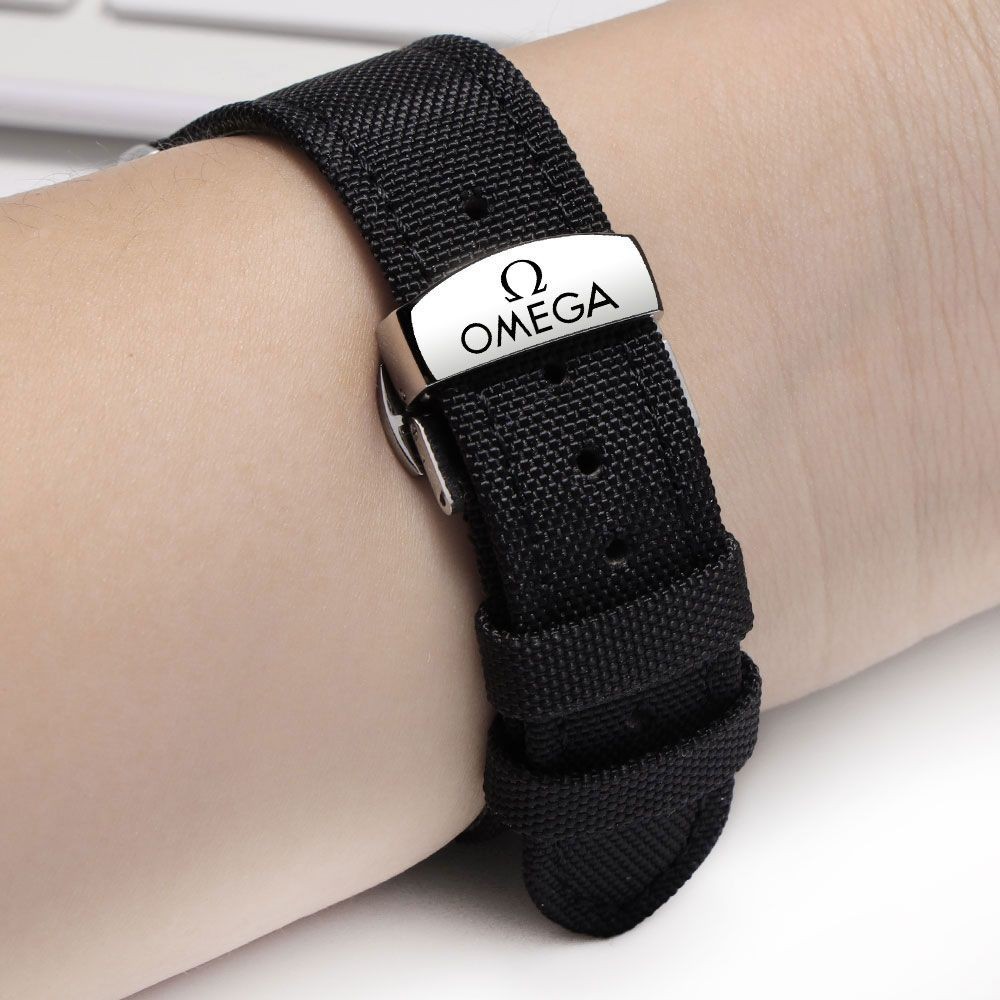 Omega Nylon Strap Original Omega Seamaster Superb Leather Butterfly Buckle Watch Accessories