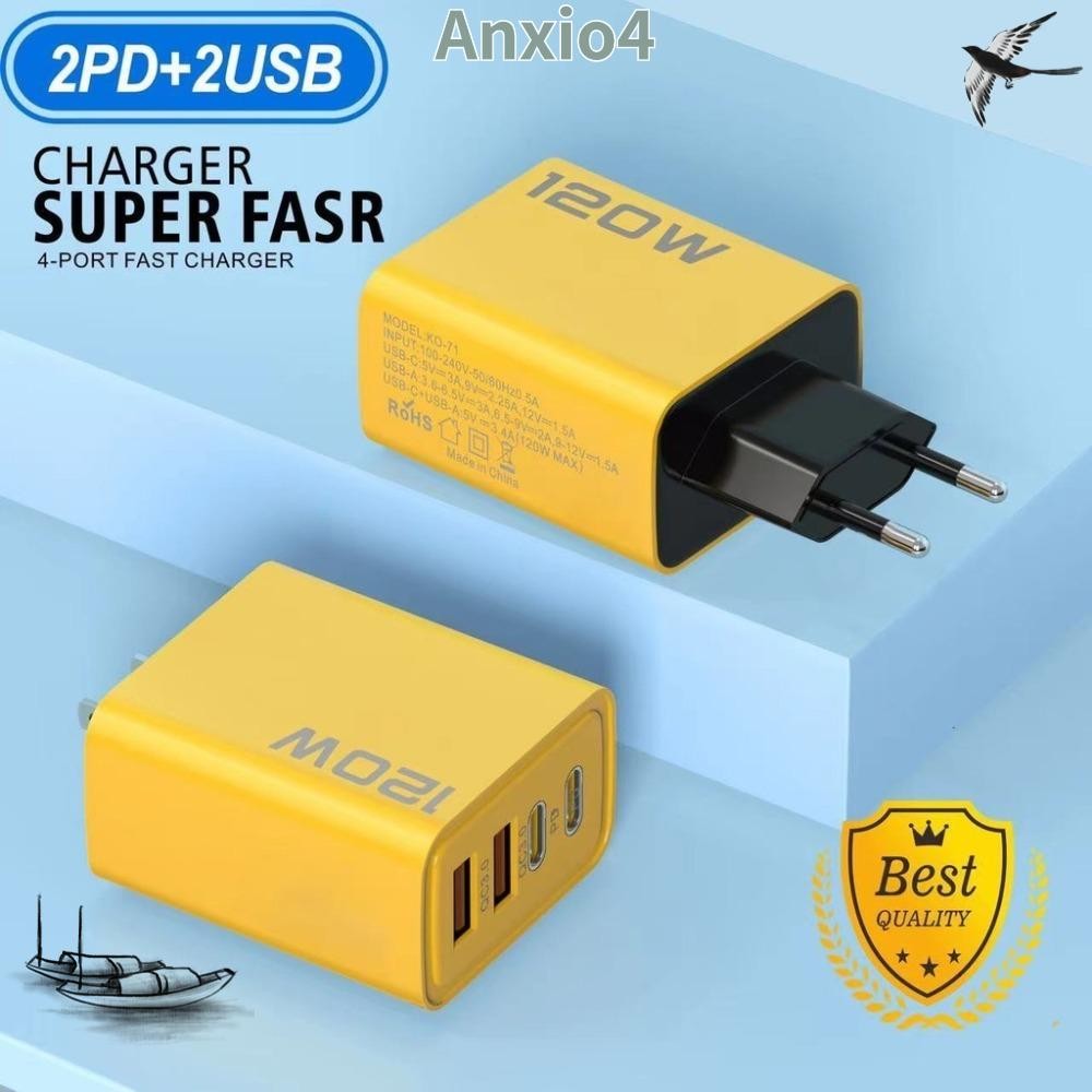 Anxio4 ที่ชาร์จมือถือ, 2A 12W 2 Type-C อะแดปเตอร์หลายพอร์ต, ปลั๊ก EU แบบพกพา/ปลั๊ก US Multi-interface 2 USB หัวชาร์จอัจฉริยะ