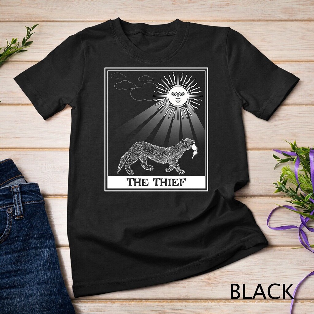 Pet Ferret Tee Funny Ferret, Thief, Tarot Cards เสื้อยืด Unisex