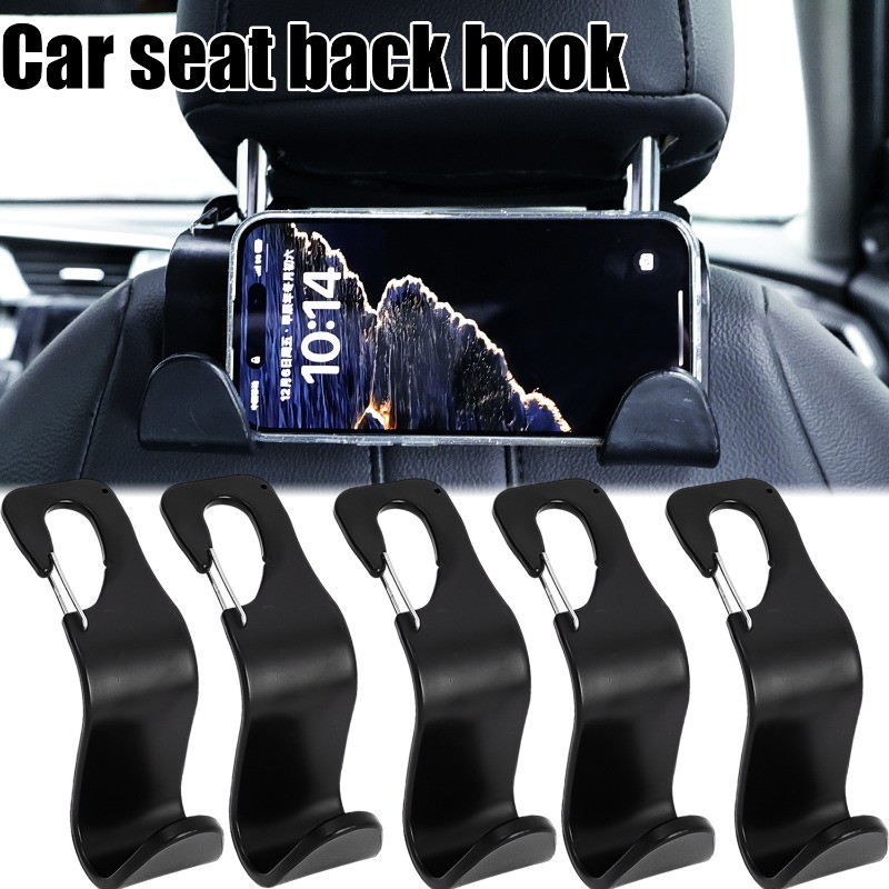 [ แนะนํา] Auto Back Seat Organizer - Spring Buckle Storage Rack - Car Seat Headrest Hook - Multifunctional Handbag Clothes Hanger - Universal Vehicle Interior Accessories