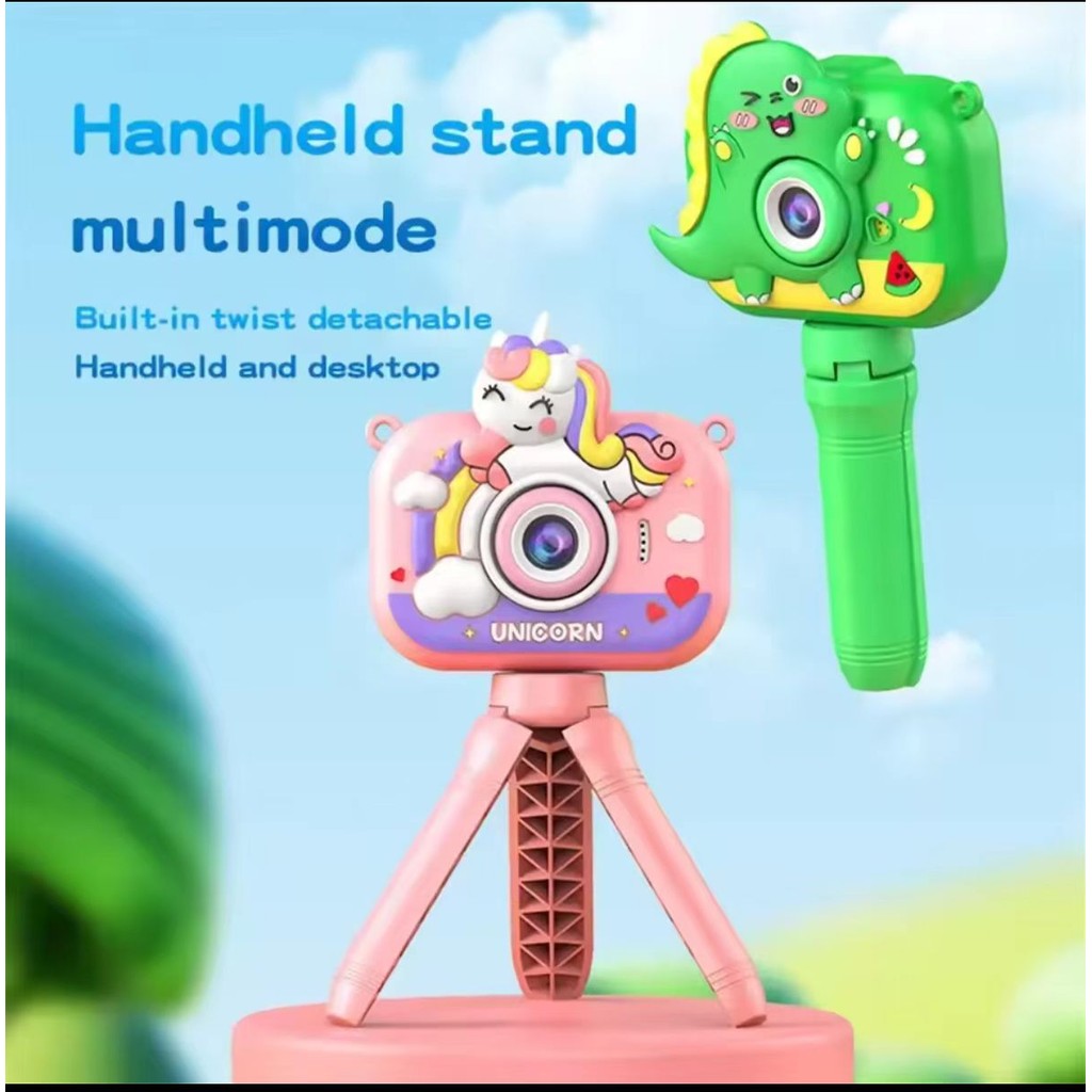 SIX6SHOP(P24)*พร้อมส่งในไทย* Camera HD กล้องถ่ายรูป ถ่ายวีดีโอ ลาย การ์ตูน ปริ้นภาพ พร้อมขาตั้ง