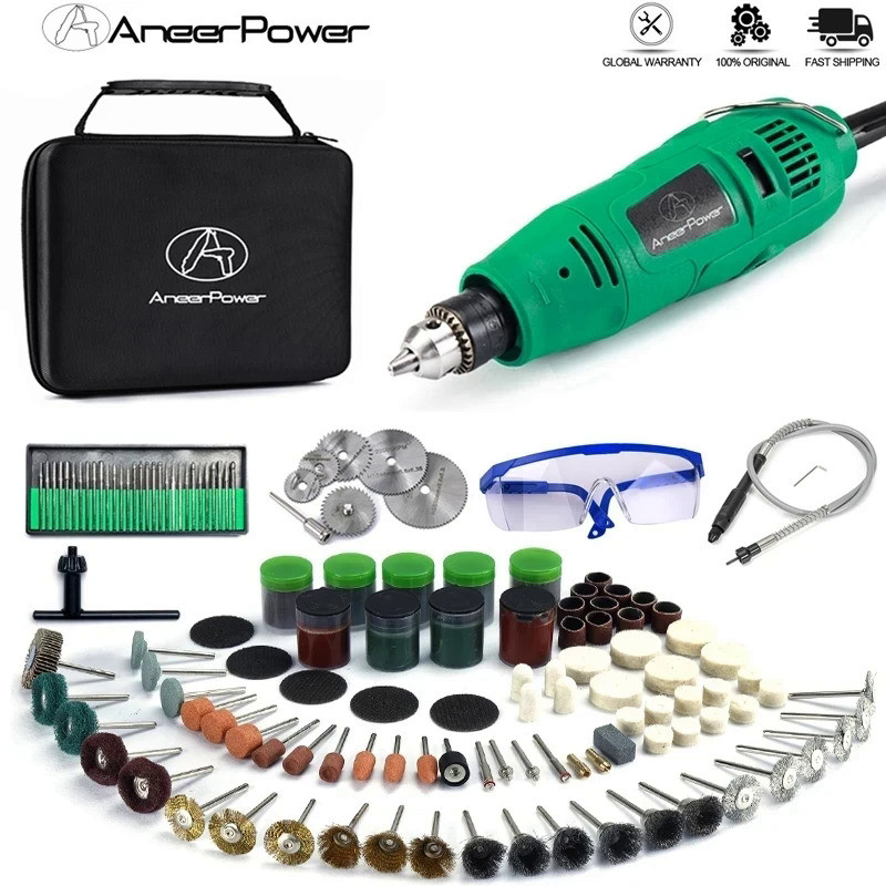 Mini Electric Drill Clamping Diameter 0.6-6.5MM 260W Dremel Engraver Rotary Power Tools Polishing Gr