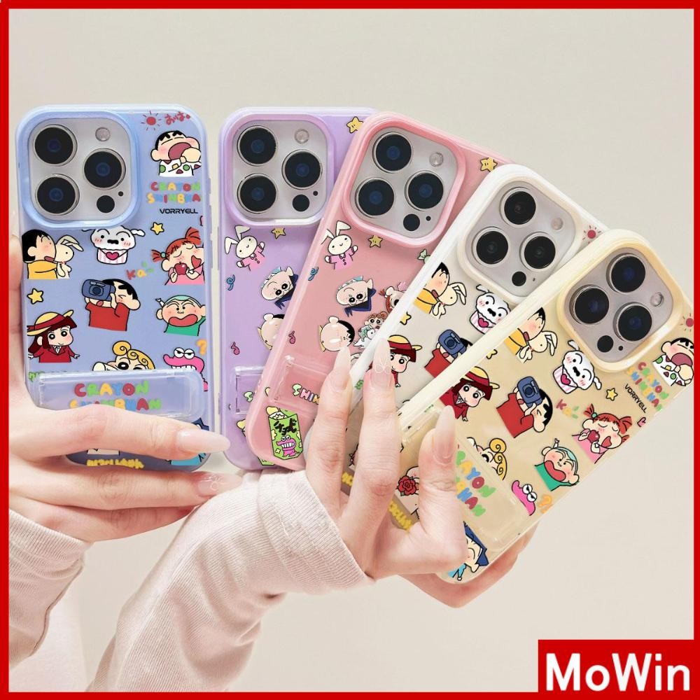 Movin - เคส TPU นิ่มเงาสำหรับ iPhone 16 Pro Max iPhone 13 11 พร้อมขาตั้งพับได้ เด็กน้อยแสนน่ารักและมีความสุข Compatible iPhone15 Pro max 14 13 12 Pro Max