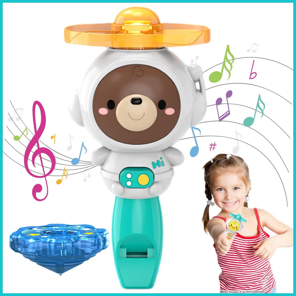 Flying Spinner ของเล่นนกหวีดเด็ก Lighted Gyroscope Spinner ของเล่นเด็กน่ารักสีสันการ์ตูนสัตว์ Spinne