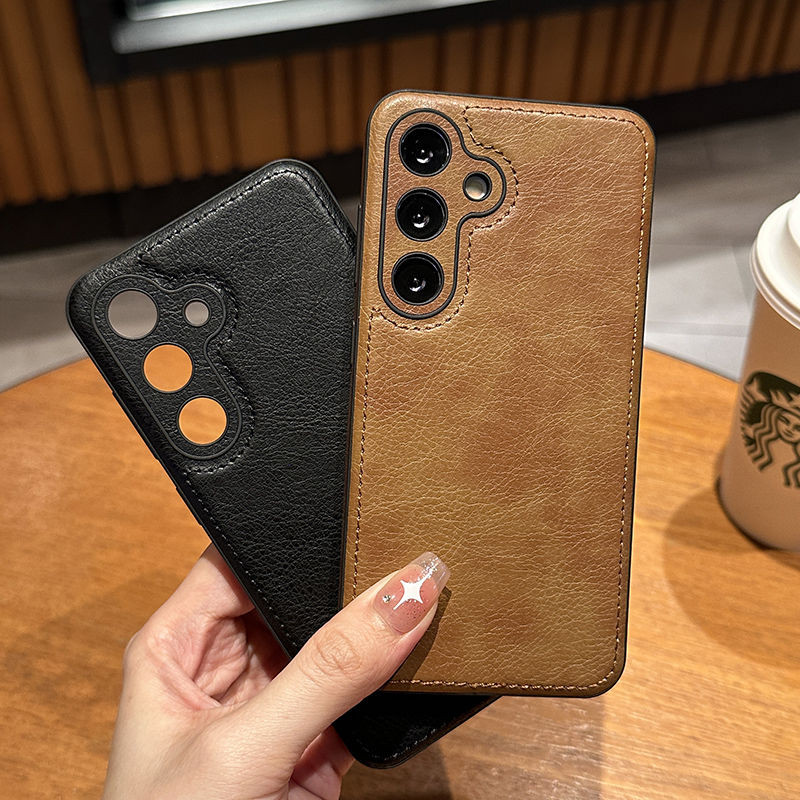 High-end Cowhide หนังสําหรับ Samsung Galaxy S25 Ultra S26 S24 S23 S22 Plus A16 A15 A54 A55 A56 5G กล้องเลนส์ป้องกันหรูหรานุ่ม