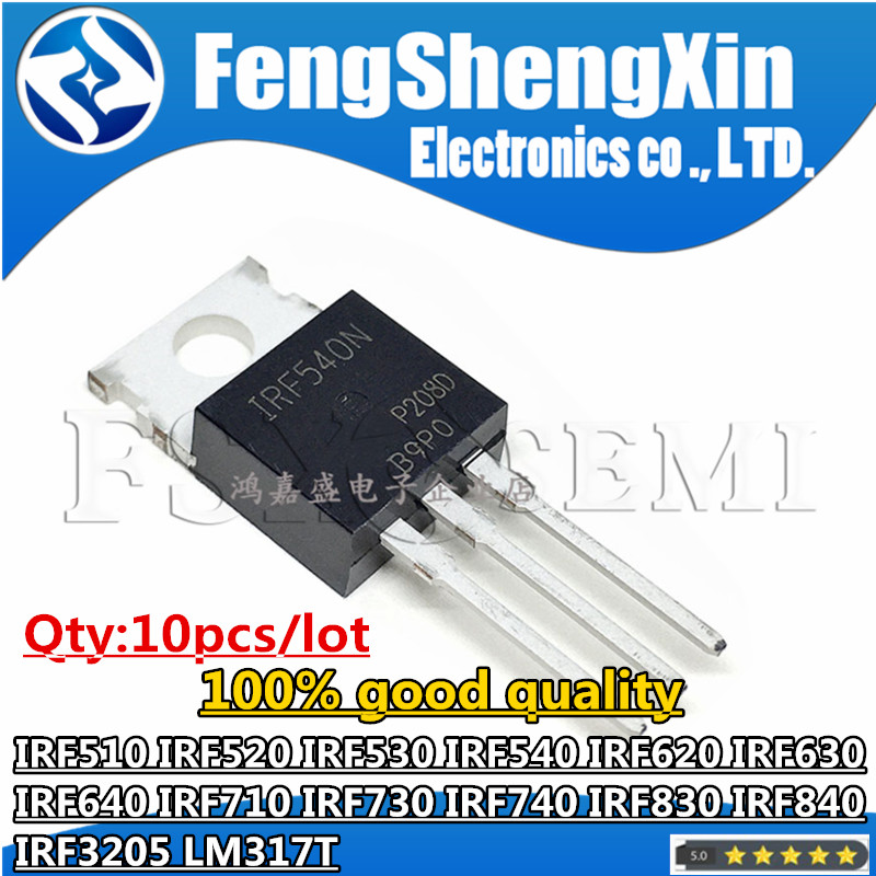 10PCS IRF510 IRF520 IRF530 IRF540 IRF620 IRF630 IRF640 IRF710 IRF730 IRF740 IRF830 IRF840 IRF3205 LM