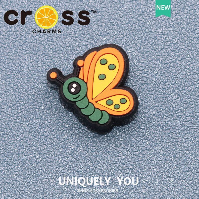 JIBBITZ cross charms ตัวติดรองเท้า Rainbow หัวใจผีเสื้อ ตัวติดรองเท้า cross