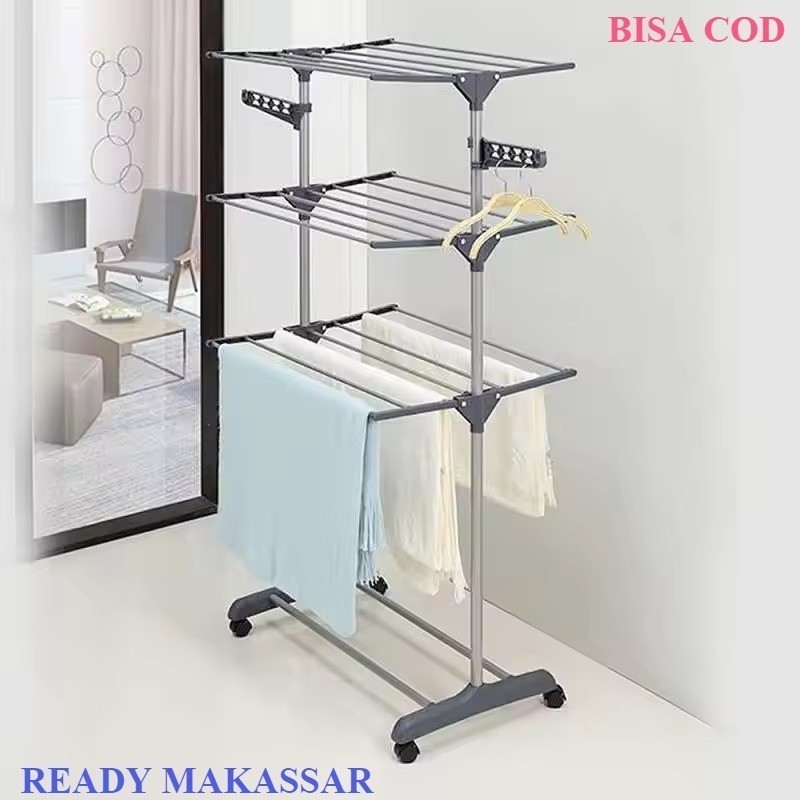 JORDAN RACK CLOTHING RACK / 4-TIER CLOTHING RACK / ตะแกรงเสื้อผ้าสแตนเลส / ผ้า