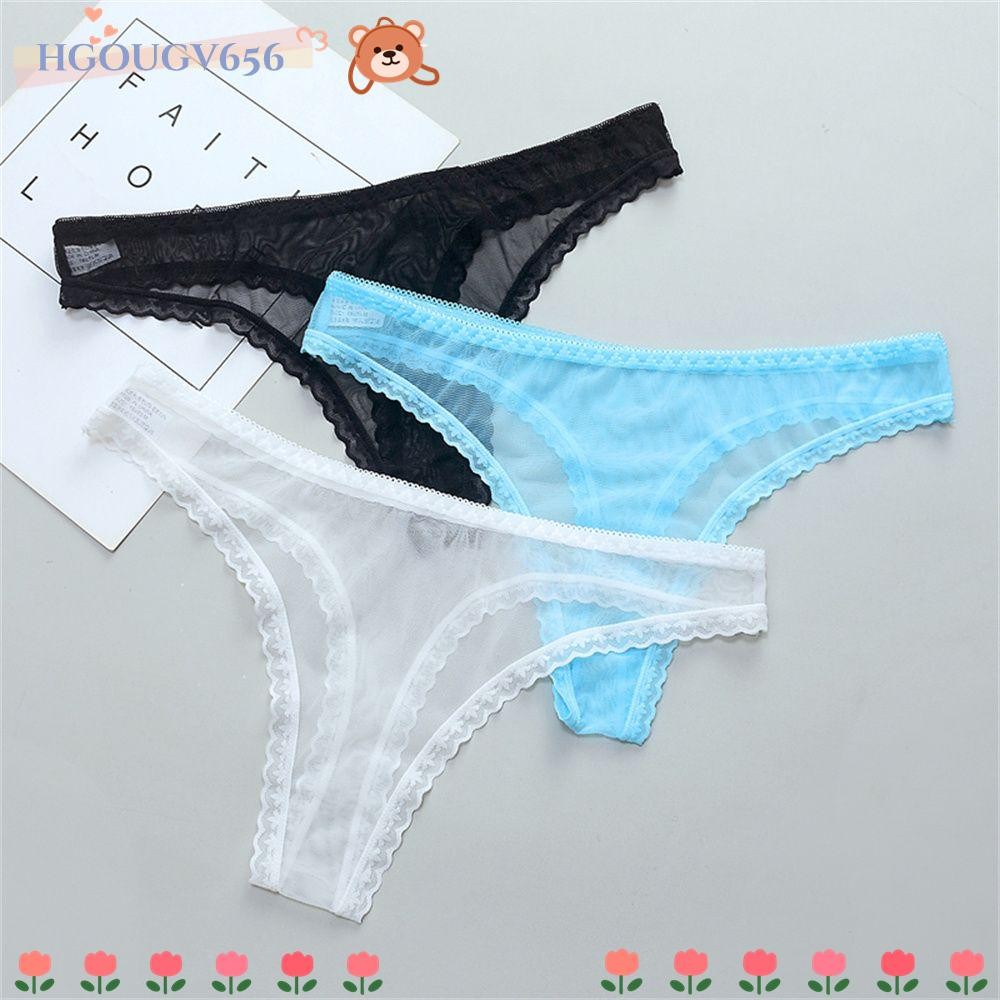Hgougv656 ชุดชั้นในลูกไม้กางเกงชั้นในบางเฉียบ G String โปร่งใส Knickers