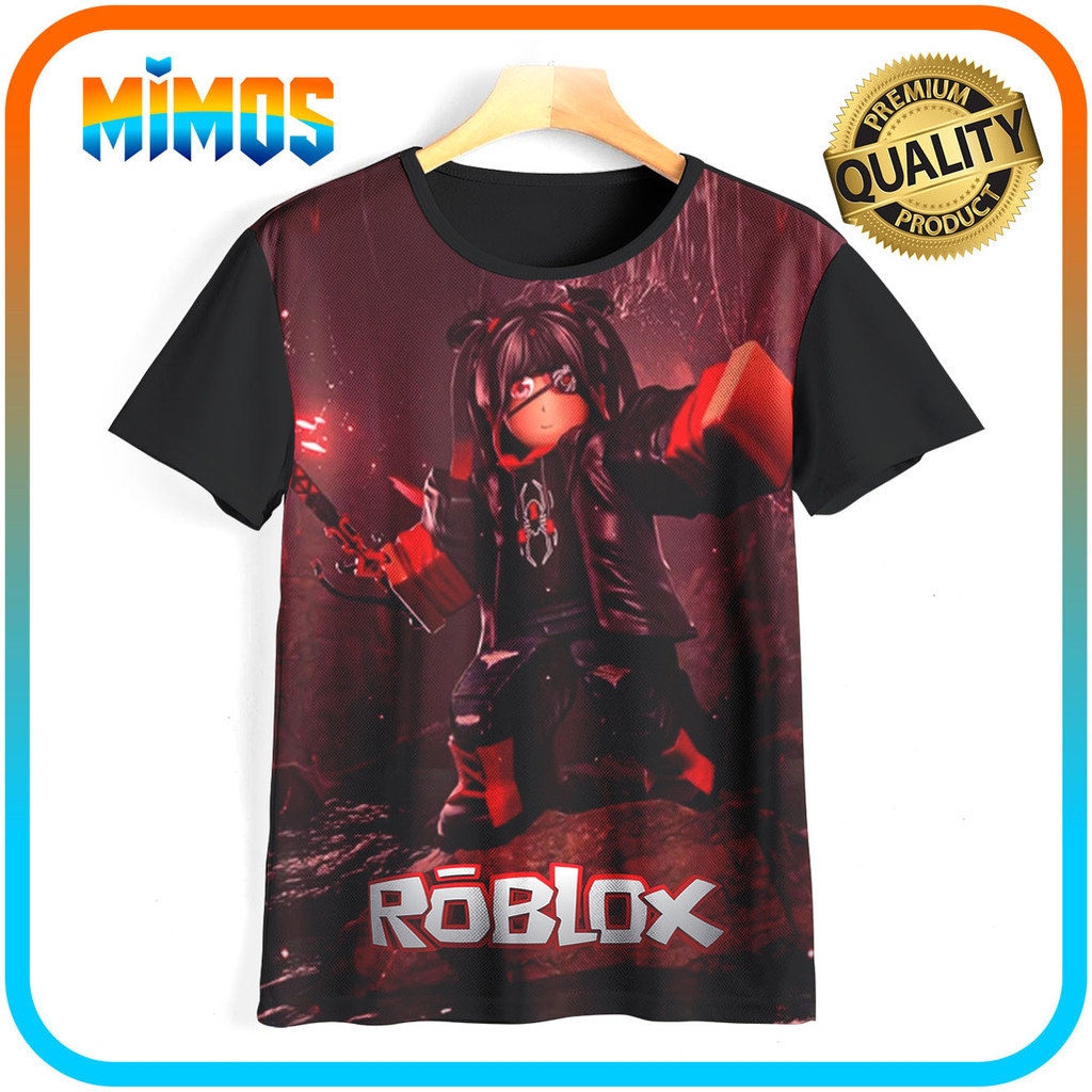 Roblox เกมเสื้อยืด RBX-03005 ชายหญิงเสื้อยืดอายุ 1 - 12 ปี 3D ภาพยนตร์เกมเสื้อยืด | ผักกระเฉด