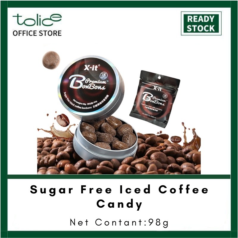 98g Xit 无糖กาแฟหล่อหล่อเย็นกาแฟ Lozenge กาแฟแคปซูลปราศจากน้ําตาลกาแฟเย็นลูกอมสดชื่นคอ Lozenge กาแฟเข้