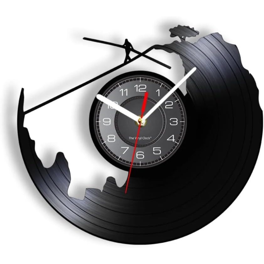 12 นิ้วนาฬิกาผนังตกแต่งไวนิล Tightrope เดินนาฬิกาแขวนนาฬิกาบันทึกไวนิล Extreme กีฬา Highwire นาฬิกาต