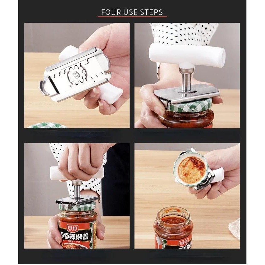 ปรับโถฝาสแตนเลสปิดโถเปิดที่เปิดขวดอุปกรณ์ครัวที่เปิดกระป๋องสําหรับ3-9.5ซม - รูปที่ 6