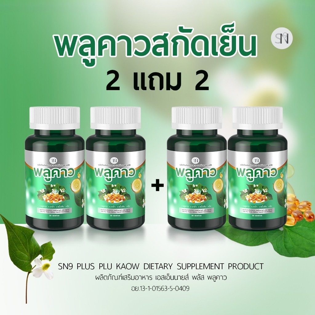 (2แถม2) SN9 พลูคาวสกัดเย็น ภูมิต่ำ ผดผื่น สะเก็ดเงิน โรคผิวหนัง กลากเกลื้อน น้ำเหลืองเสีย พลูคาวสกัด