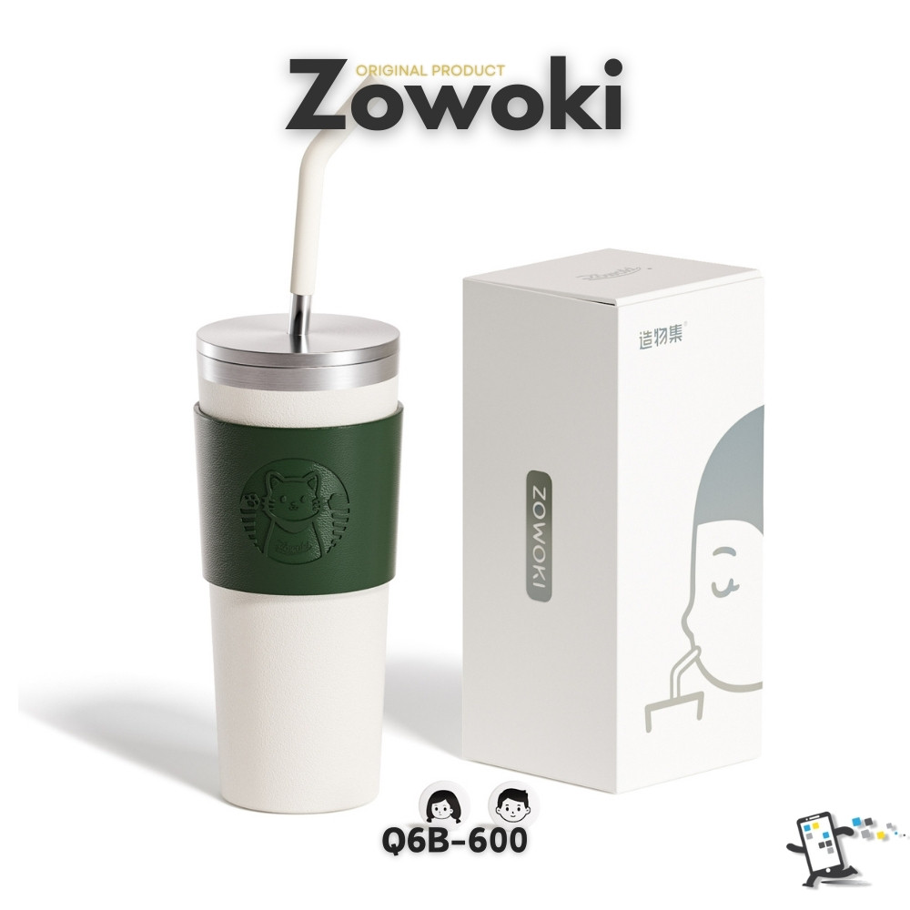 Zowoki Q6B-600 กระบอกน้ำรักษาอุณหภูมิ แก้วเก็บความเย็น-ร้อน เกรดพรีเมี่ยม ความจุ 600 ml.