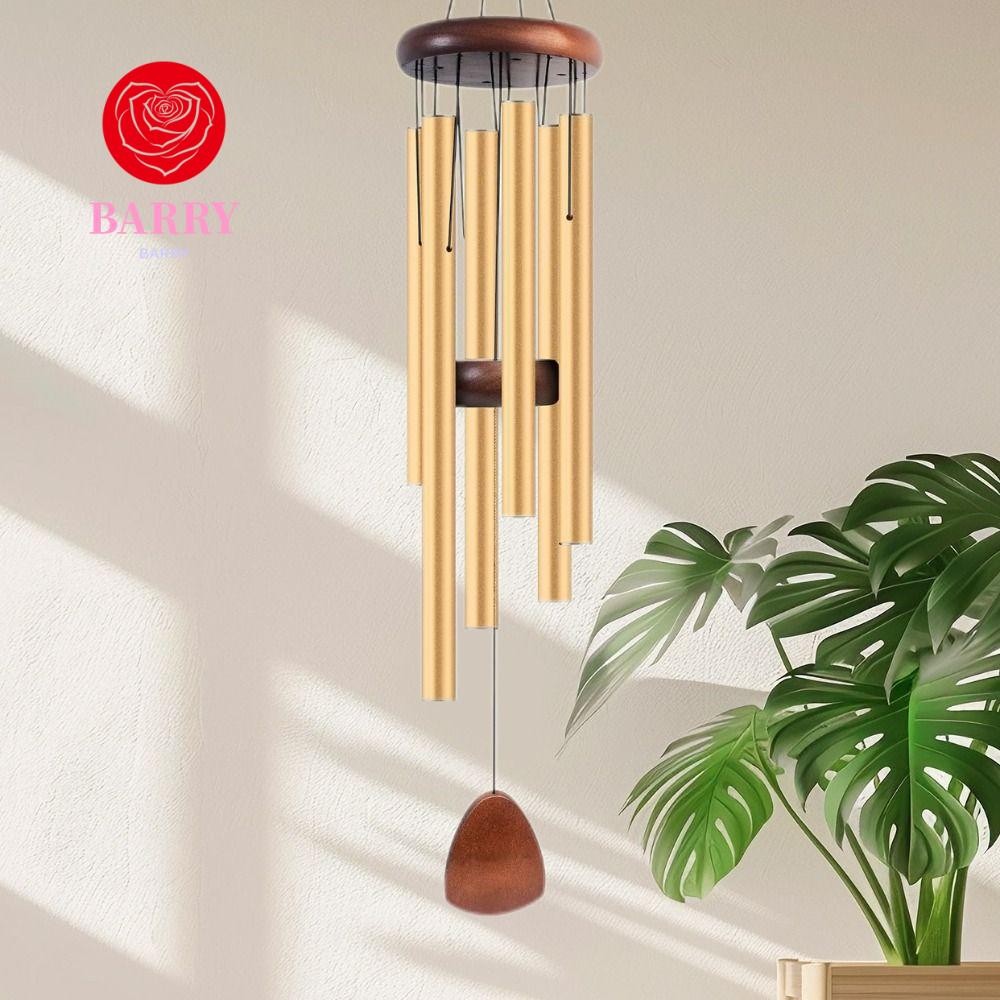 Barry โลหะอลูมิเนียมกระดิ่งลม, ของขวัญงานฝีมือ Retro Serenity Wind Bell, Creative 6 หลอดขนาดใหญ่แขวนผนังระฆัง Yard ระเบียงระเบียง