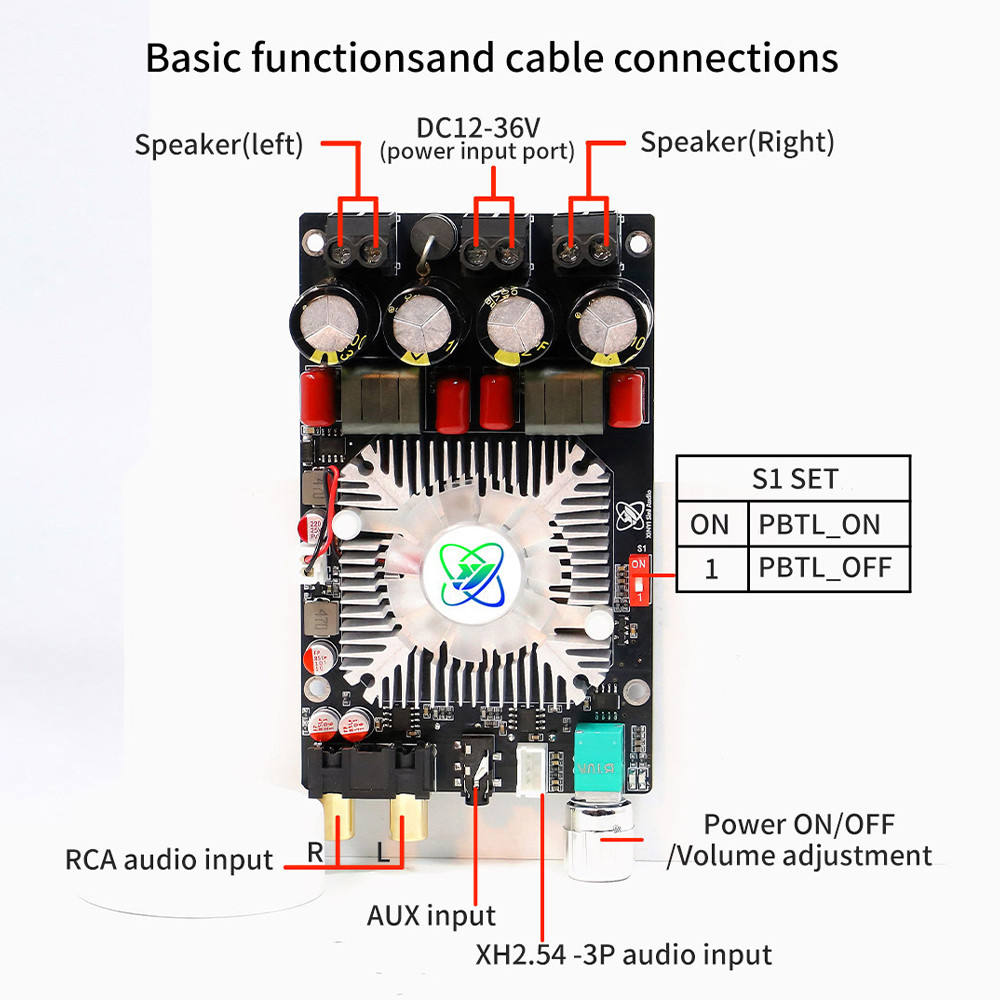 Ziqqucu XY-AP2202 บริสุทธิ์โพสต์ขั้นตอน HiFi เครื่องขยายเสียงดิจิตอล TPA3251 ไข้เกรด TPA3251D2 DC12-36V/10A