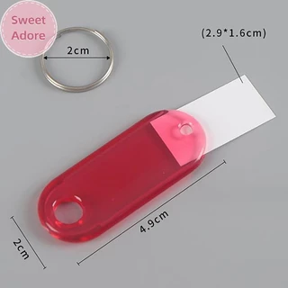 Sweetadore 10 ชิ้น/ล็อตคริสตัลพลาสติกใสแท็กกุญแจแยกแหวนป้ายสองด้านจอแสดงผลหน้าต่างสําหรับ DIY ชุดพวงกุญแจหัตถกรรมวัสดุ TH
