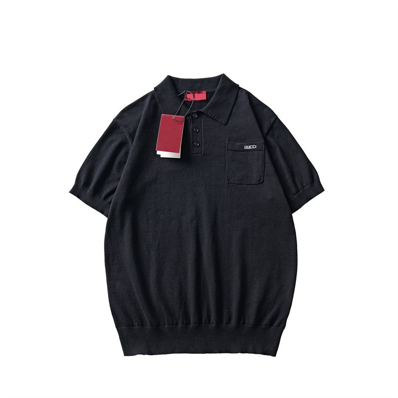 เสื้อโปโลแขนสั้นสำหรับผู้ชายและผู้หญิง สไตล์ใหม่ ทันสมัย ถักอย่างสวยงาม เหมาะสำหรับใส่ลำลอง