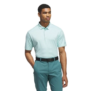 adidas กอล์ฟ เสื้อโปโล Ultimate365 Dash Stripe ผู้ชาย สีเทอร์คอยส์ JL5313